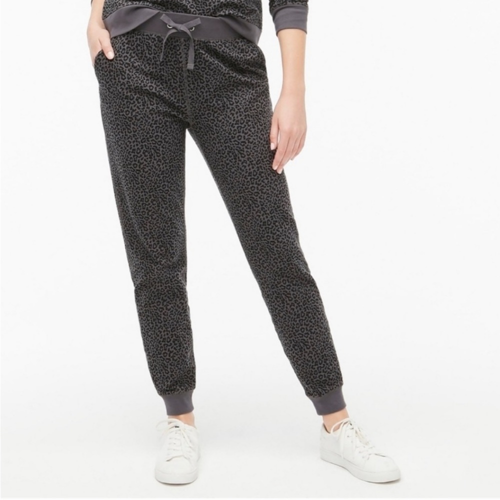 J Crew Leopard Print Terry Joggers size medium